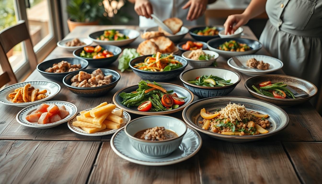 Seasonal meal prepared in a home kitchen