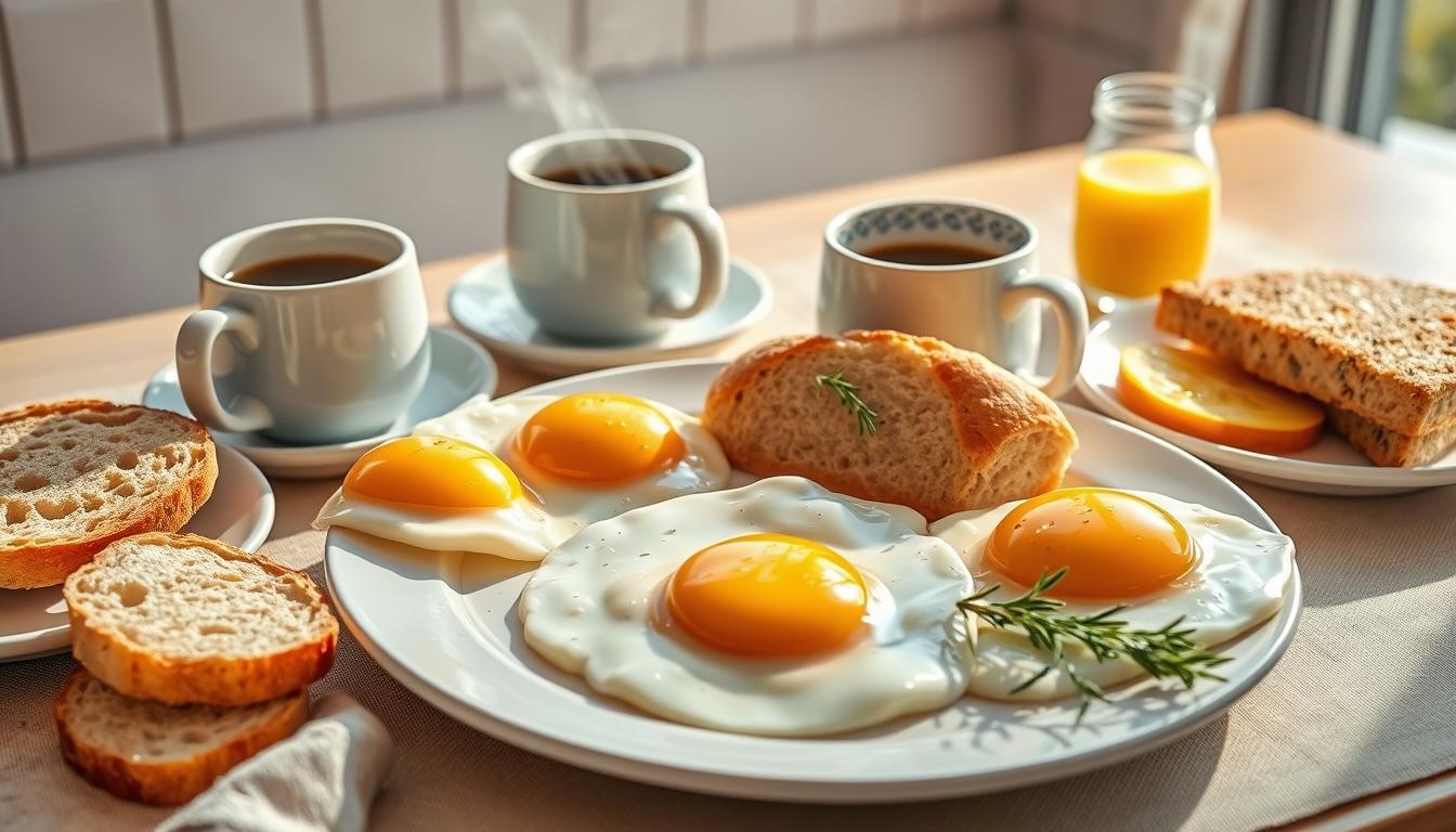 Balanced healthy meal prepared in a home kitchen